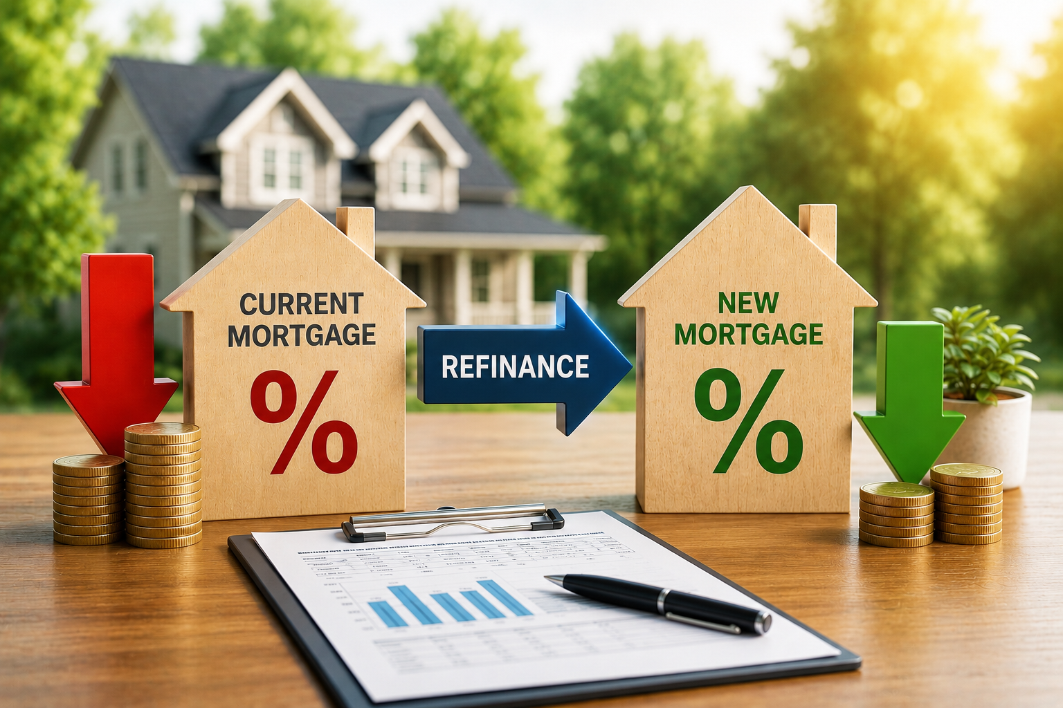 Mortgage refinance with lower interest rates