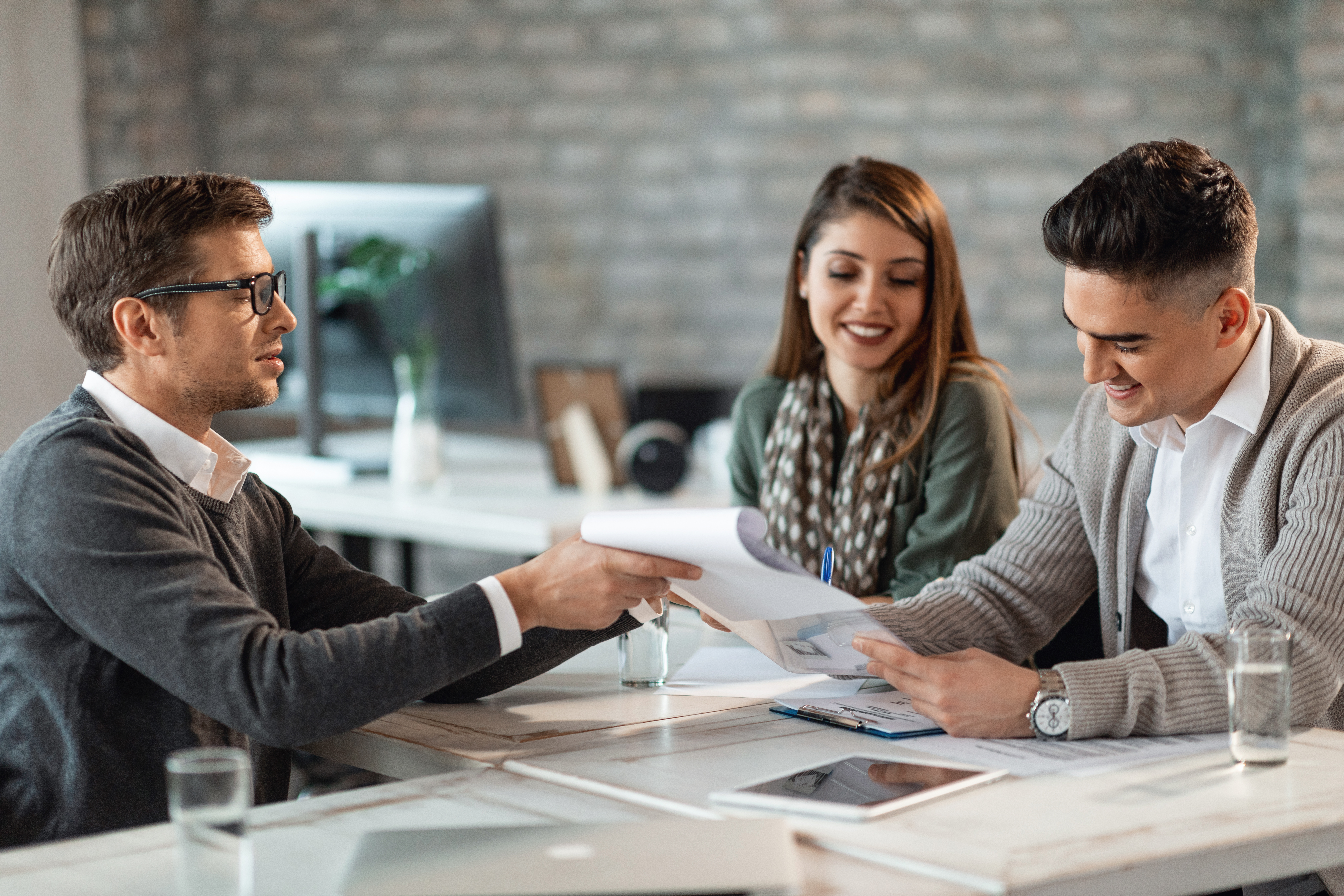 Mortgage lender reviewing a home loan application